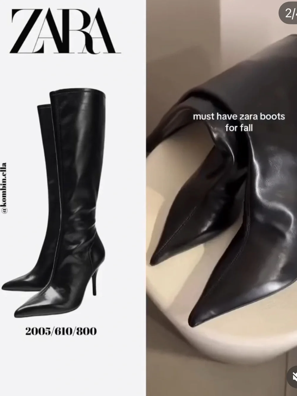 Zara Black Pointed-Toe Over-the-Knee Stiletto Boots